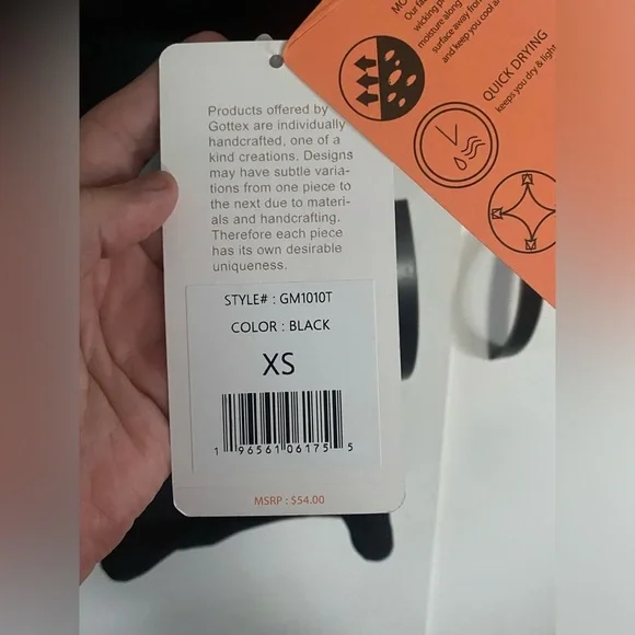 Gottex black activewear tee, XS - Picture 5 of 5